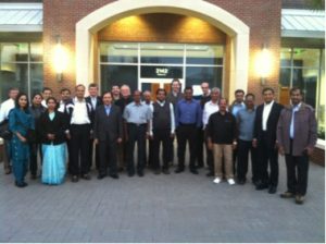 Participants of the kick-off meeting of the US-India JERCD Lignocellolosic Biofuel Systems project posse for a group picture at the University of Florida in Gainesville, FL.